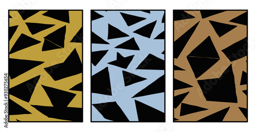 Set of 3 Abstract pattern. Illustration for printing on wall decorations. For use in graphics.
