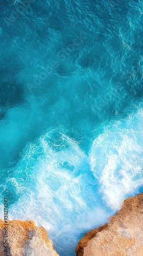 A dramatic cliffside view with waves crashing below, capturing the power and beauty of nature