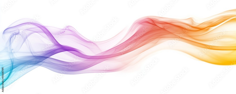 Abstract colorful smoke waves on white background Abstract colorful smoke waves on white background