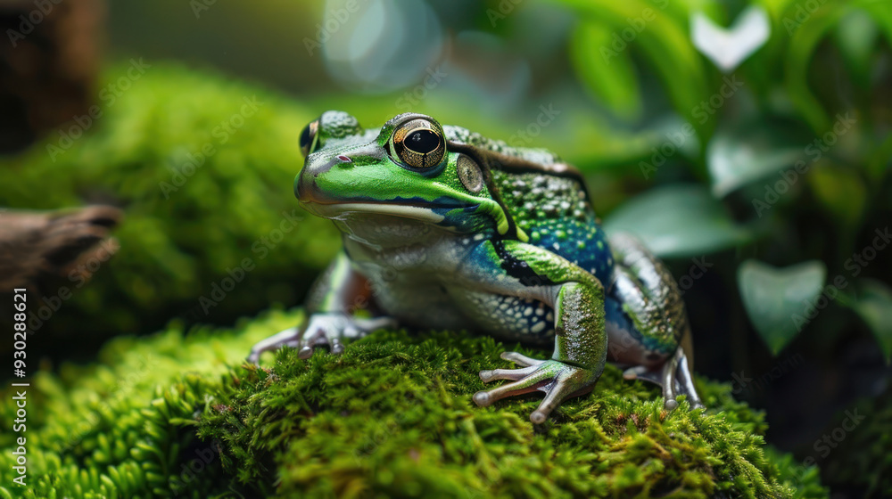 Frog in its natural habitat, illustrating the study of amphibians in biology and nature Frog in its natural habitat, illustrating the study of amphibians in biology and nature