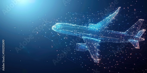 Abstract Airplane in Flight - Digital Art