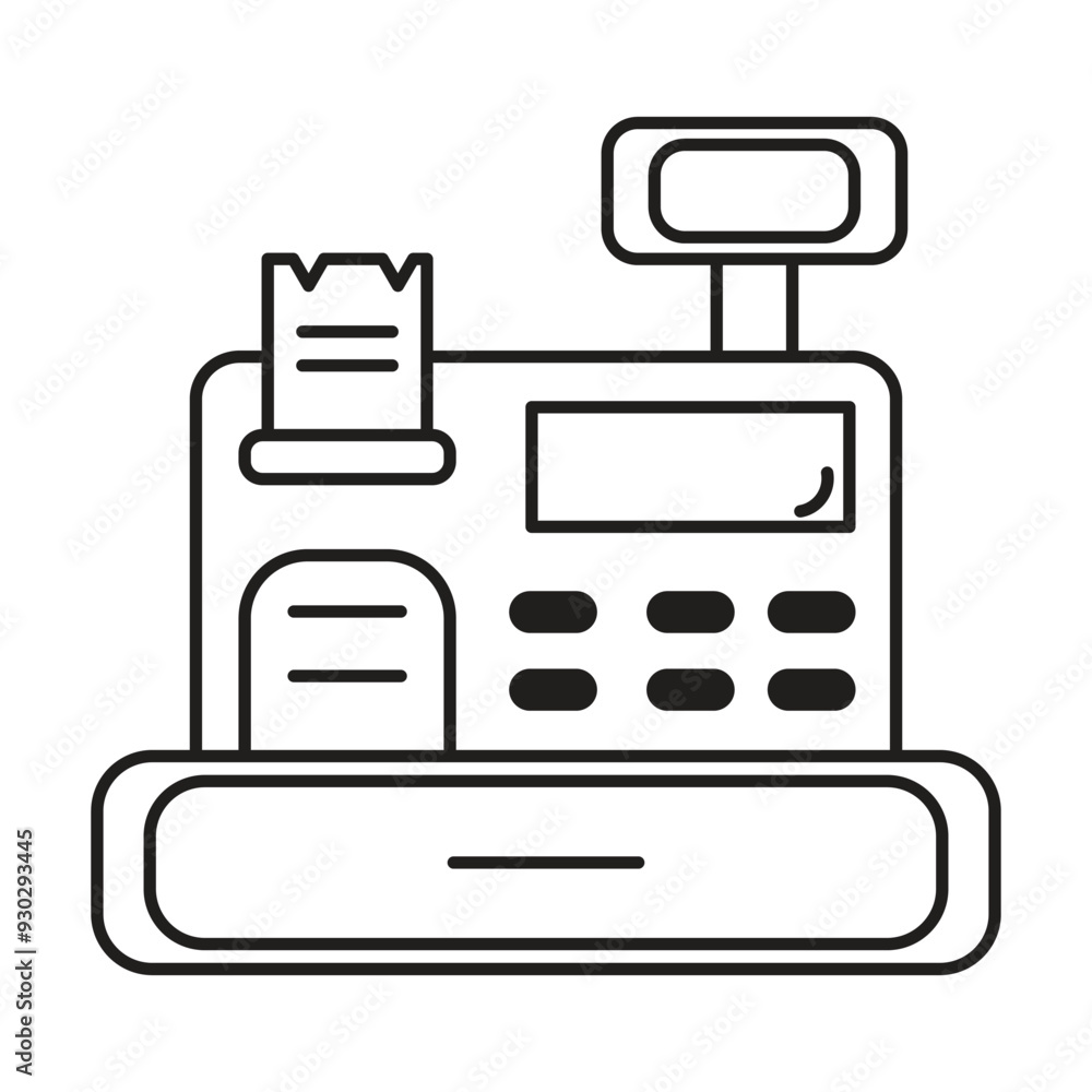 cash register icon vector on white background cash register icon vector on white background