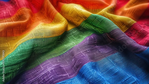 Close-up of a Colorful Rainbow Fabric