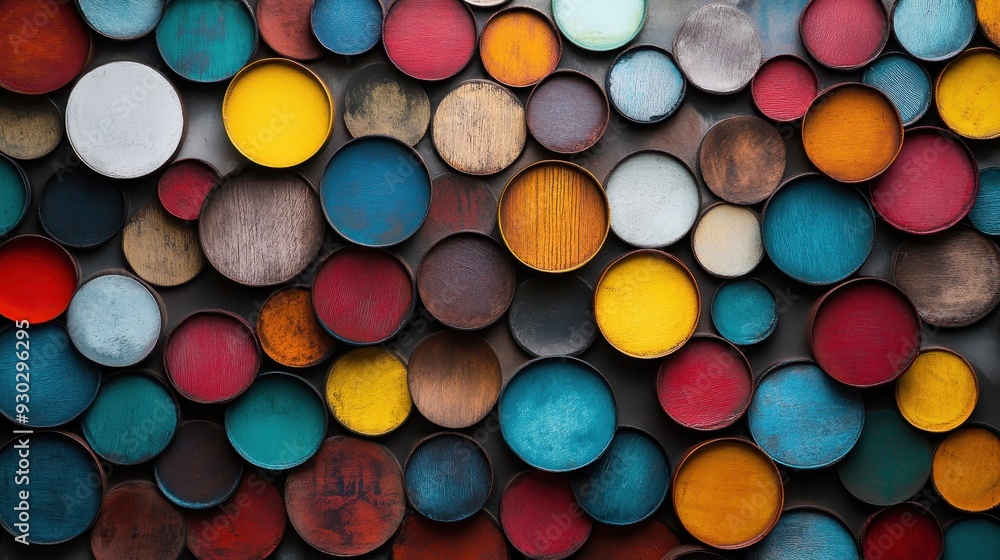 A captivating abstract image composed of numerous multicolored circles of varying sizes, creating a rich texture and depth, displaying an explosion of color and creativity. A captivating abstract image composed of numerous multicolored circles of varying sizes, creating a rich texture and depth, displaying an explosion of color and creativity.