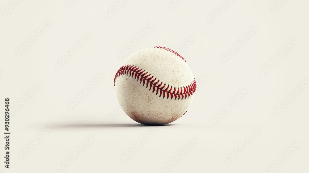 A close-up view of a baseball on a plain background. A close-up view of a baseball on a plain background.