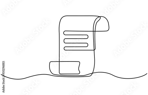 One continuous line vector drawing of a folder. Outline documents background icon. Saving securities vector icon. Vector illustration, continuous line drawing document paper, File Verification