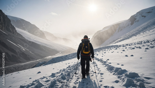 Polar Plateau Arcana in Foggy Winter: The Expeditioner's Odyssey Enveloped in Landslide photo