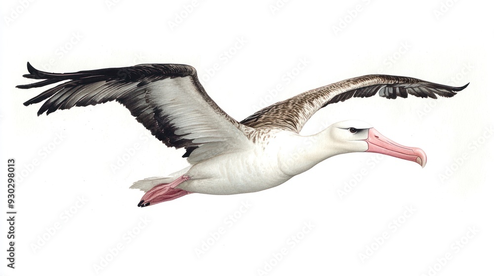 Naklejka premium Albatross in Flight: A Striking Portrait