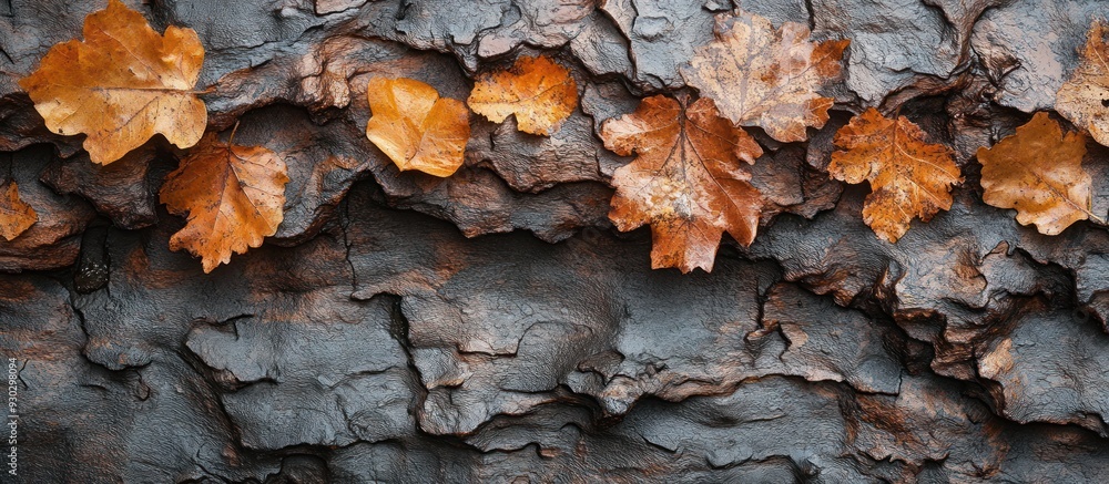 Autumn Leaves on Rock Autumn Leaves on Rock
