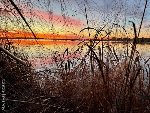 Hunting blind sunrise photo