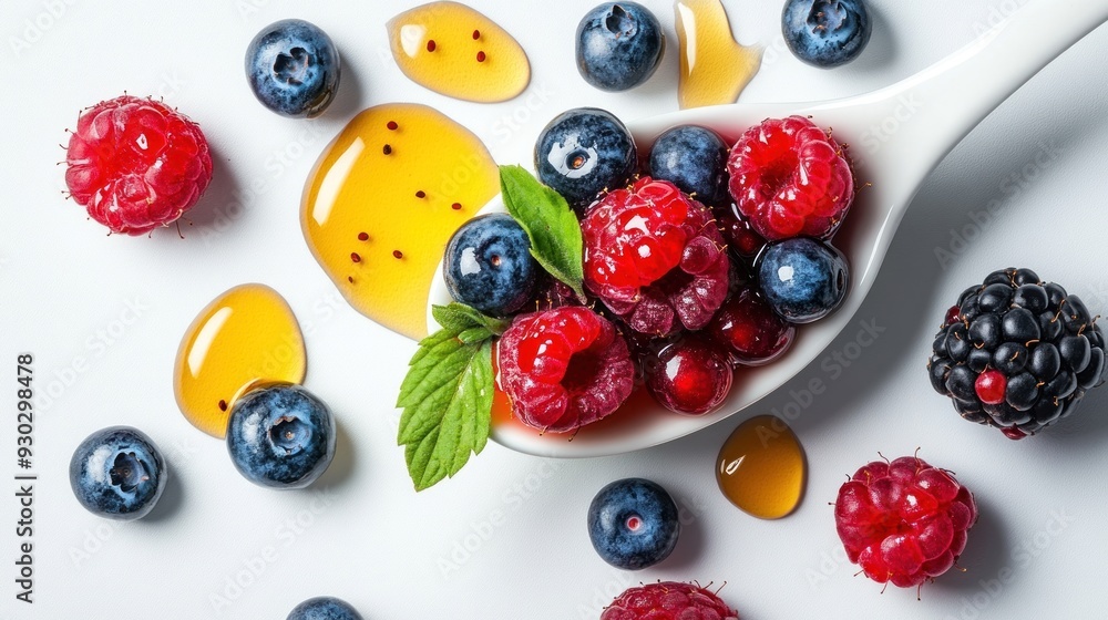 Fresh Berries with Honey