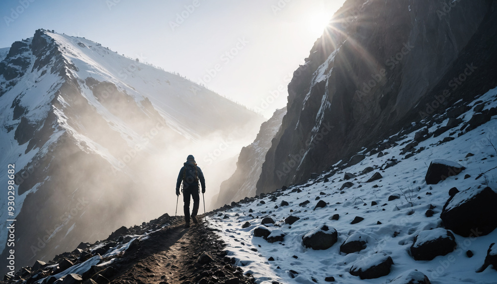Peak Enigmas in Foggy Winter: The Seeker's Jaunt Surrounded in Landslide