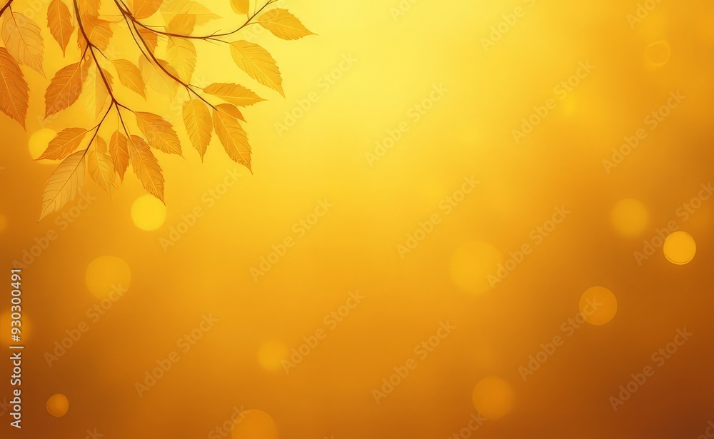 background yellow leaves on a yellow blurred background with copy space background yellow leaves on a yellow blurred background with copy space