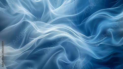 Wallpaper Mural A soft, flowing abstract design in shades of blue and white, evoking a sense of calm. Torontodigital.ca