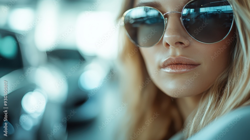 A close-up shot captures a person wearing sunglasses in an indoor environment featuring a blurred background, embodying modern style and anonymity. A close-up shot captures a person wearing sunglasses in an indoor environment featuring a blurred background, embodying modern style and anonymity.