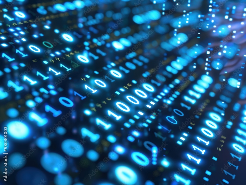 Blue binary code Blue binary code
