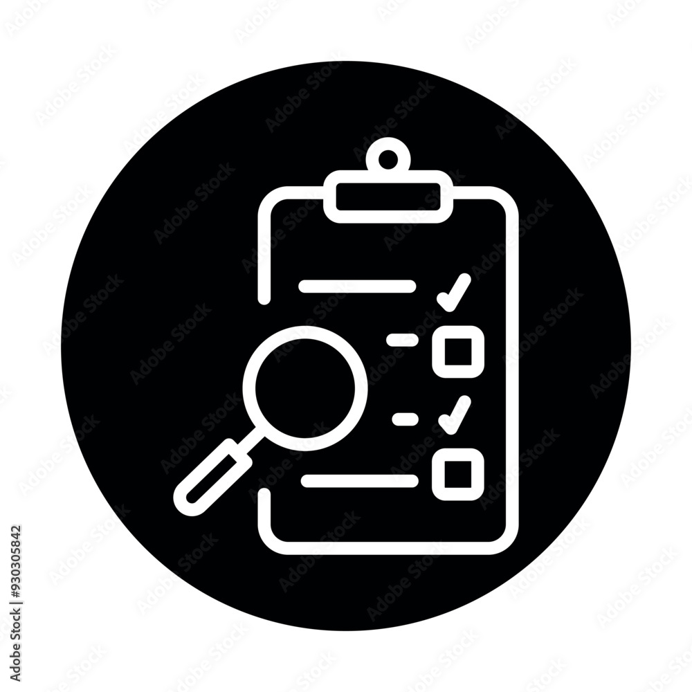 Background check black line icon. Background check black line icon.