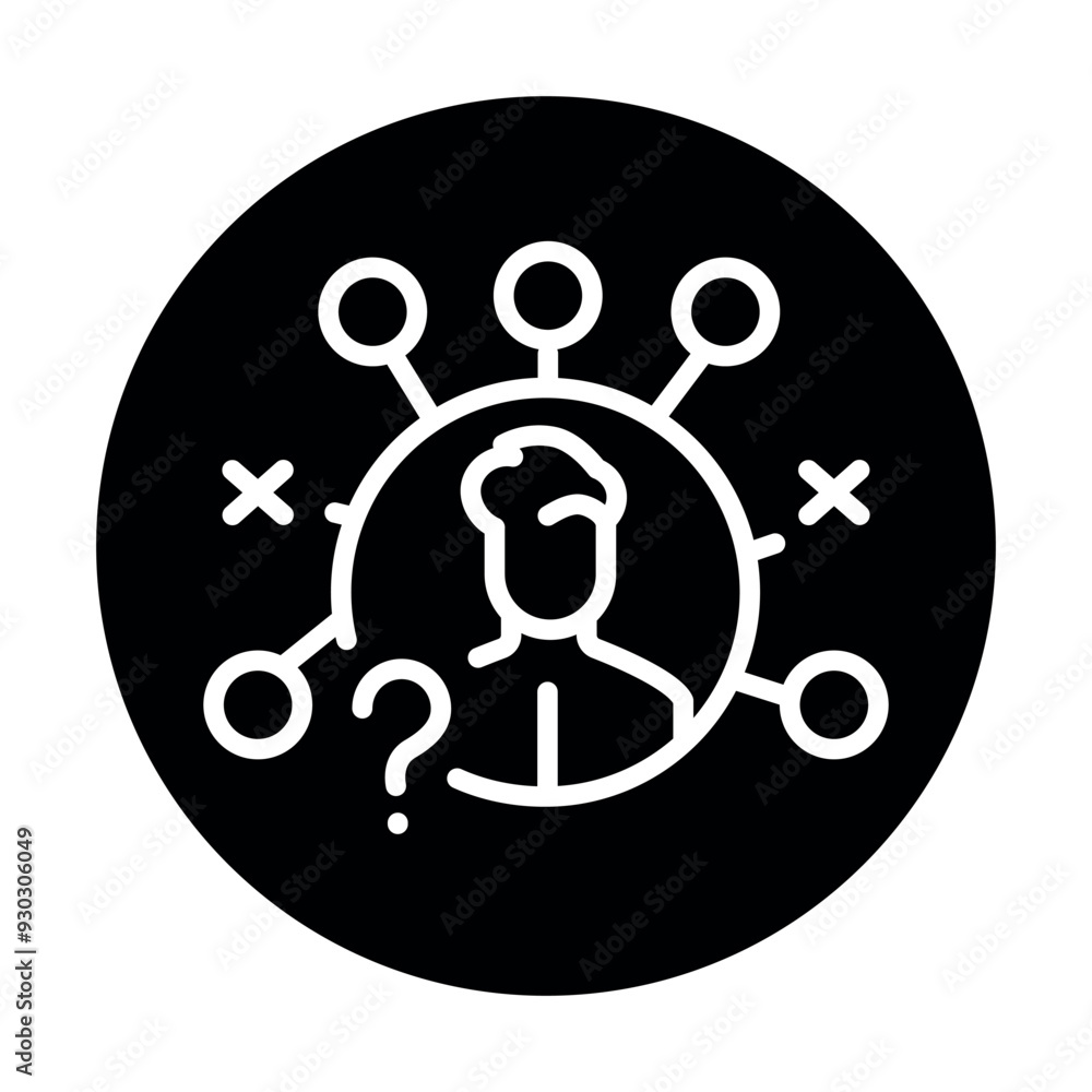 Negative personal traits black line icon. Negative personal traits black line icon.