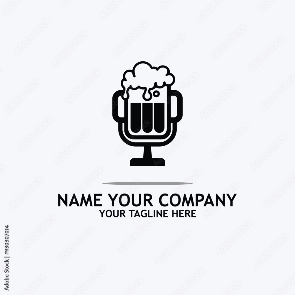 beer podcast with headphone earphone logo icon emblem beer podcast with headphone earphone logo icon emblem