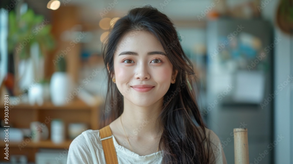 portrait of a young Thai woman aged around 25, smiling, beautiful, and lively, AI Generative portrait of a young Thai woman aged around 25, smiling, beautiful, and lively, AI Generative