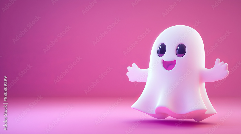 Cute ghost flyer for the Halloween holiday Cute ghost flyer for the Halloween holiday