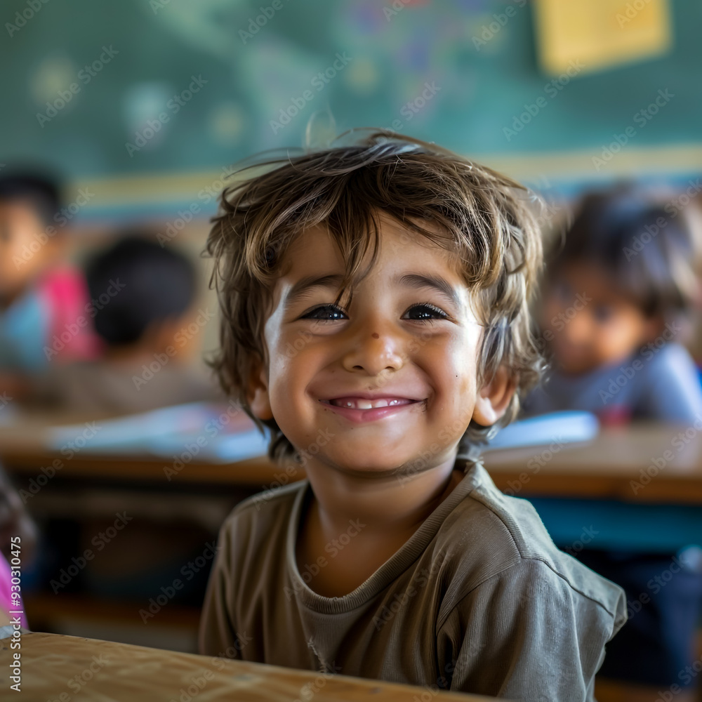 Smiling Child in Classroom Smiling Child in Classroom