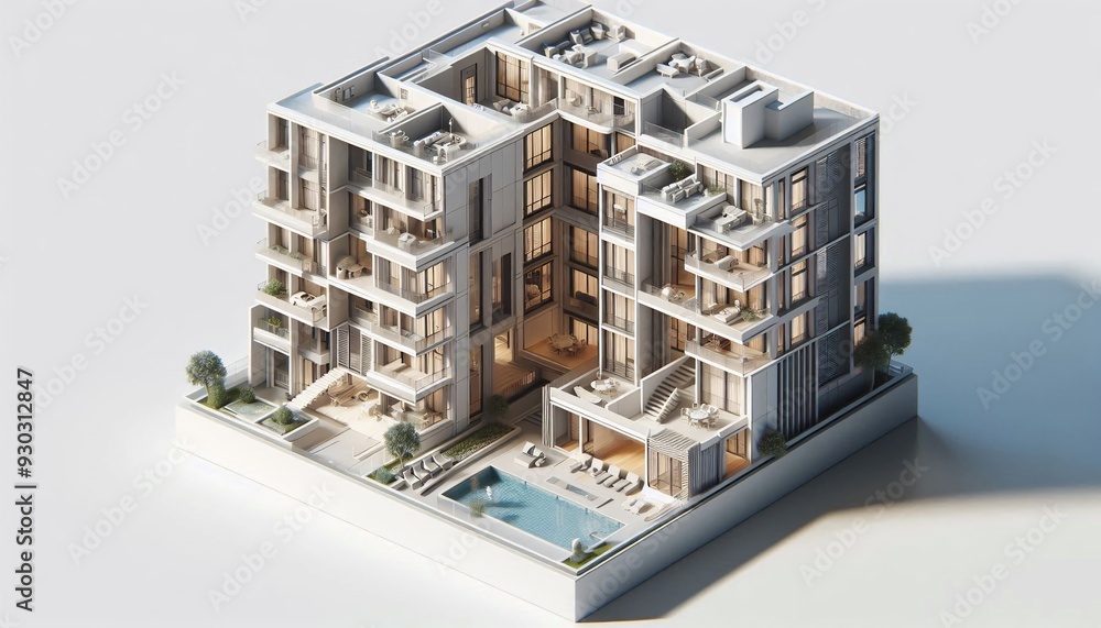 A rendering of a building 