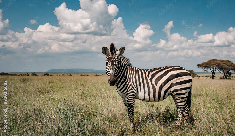 Naklejka premium Zebra on the savannah