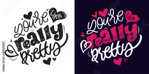 Cute hand drawn doodle lettering quote. Lettering for t-shirt design, mug print, bag print, clothes fashion. 100% hand drawn vector image.