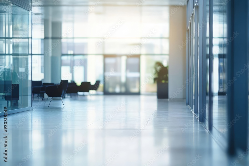 A large empty room with a lot of windows, A modern office with blurred motion A large empty room with a lot of windows, A modern office with blurred motion