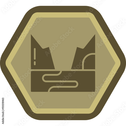 Fjord Vector Icon Design