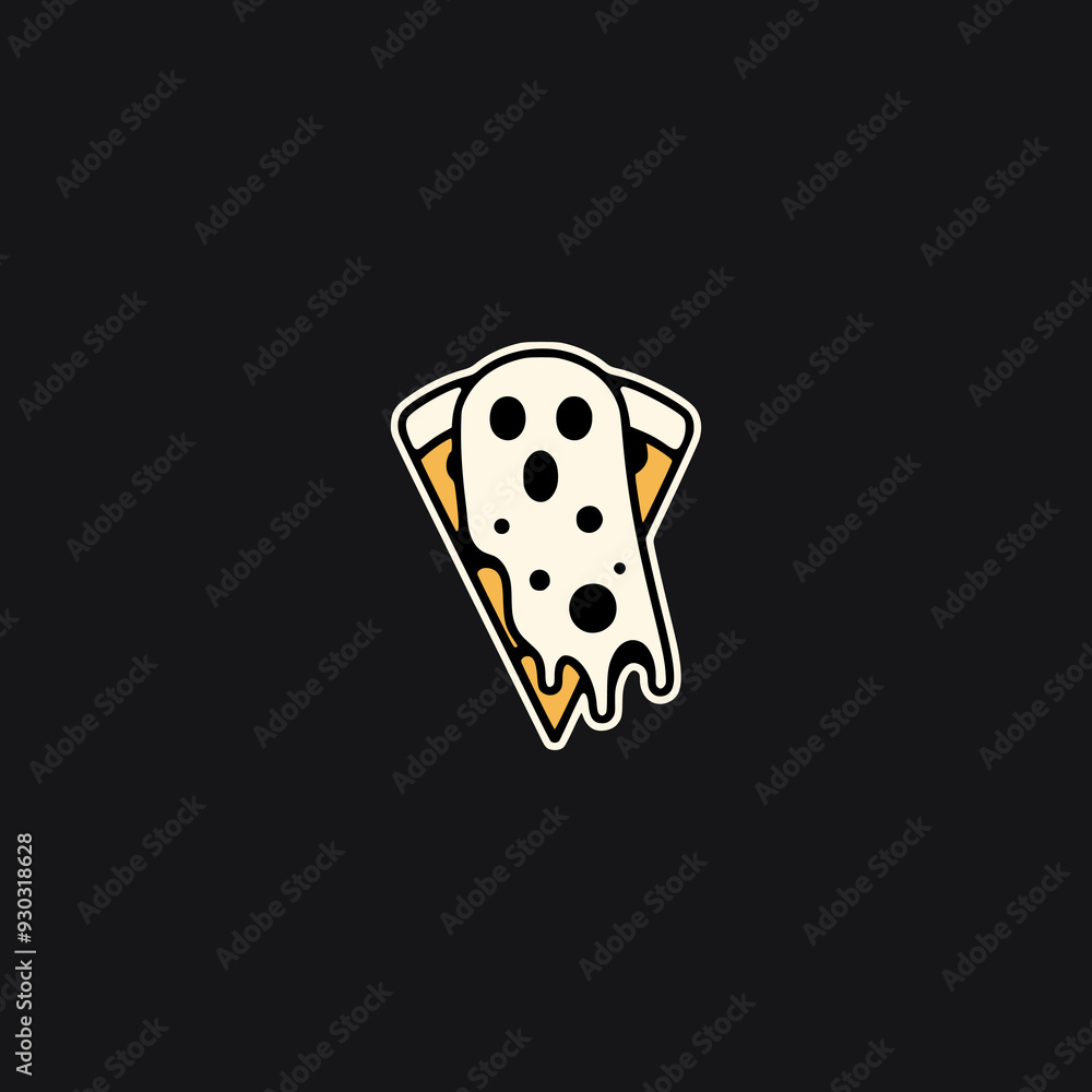 simple pizza ghost logo vector illustration template design simple pizza ghost logo vector illustration template design