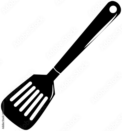 cooking illustration knife silhouette kitchen logo spatula icon utensil outline kitchenware pan tool food spoon equipment household restaurant plate shape cutlery pot chef for vector graphic