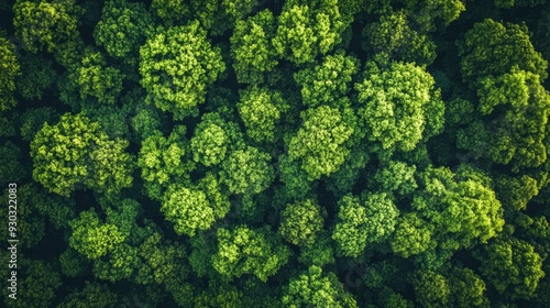 Aerial top view forest tree, Rainforest ecosystem and healthy environment concept and background, Texture of green tree forest view from above , ai