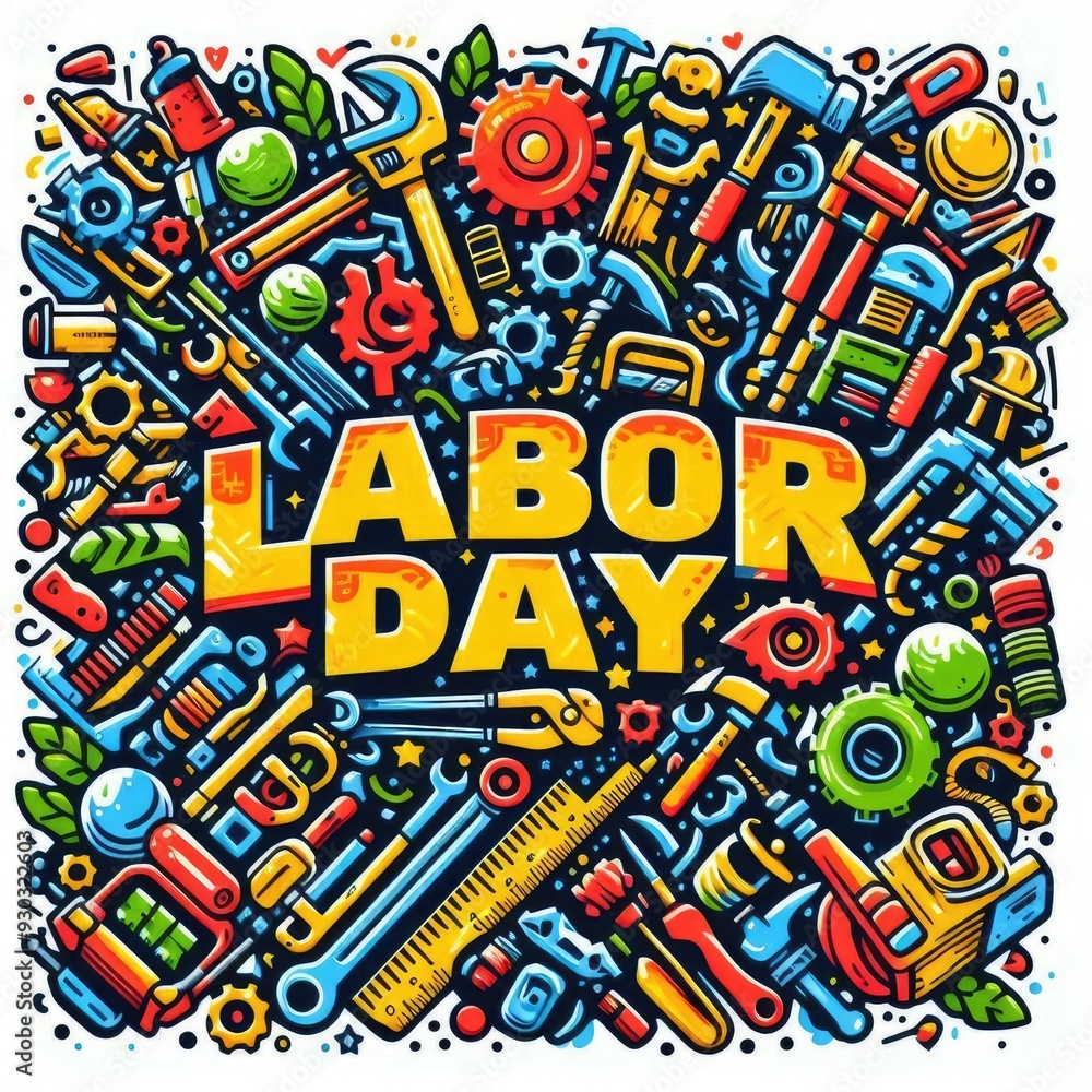 Labor Day text vector art Labor Day text vector art