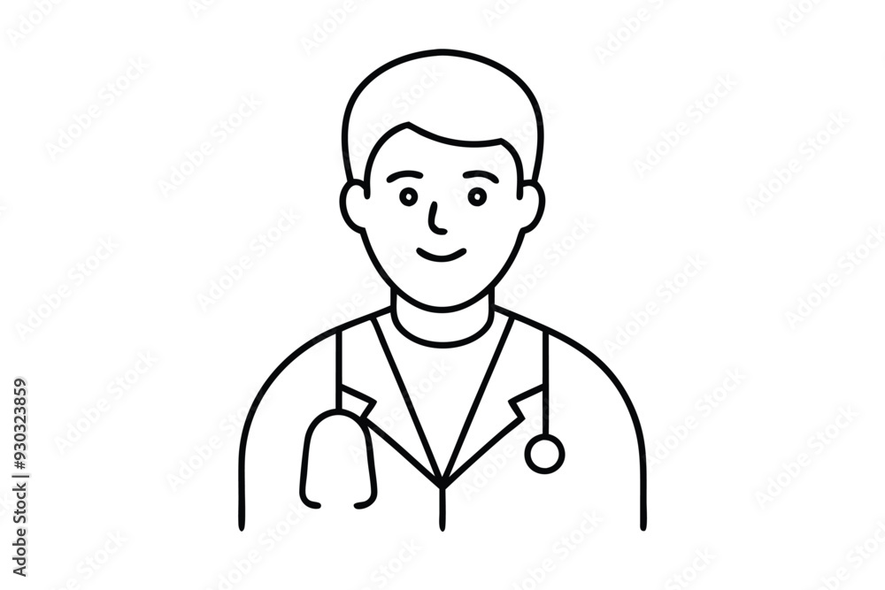 A Doctor line art vector illustration A Doctor line art vector illustration