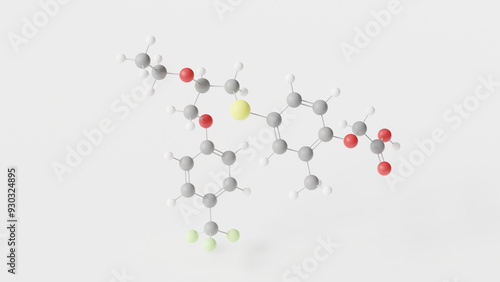 seladelpar molecule 3d, molecular structure, ball and stick model, structural chemical formula primary biliary cholangitis medication photo