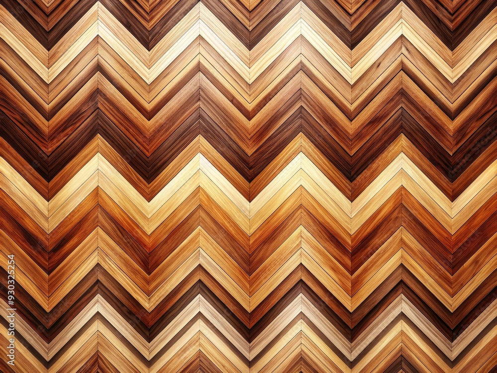 Vibrant zigzag wood texture background featuring wavy wooden planks in rich brown and beige hues with varying grain patterns and subtle lighting effects. Vibrant zigzag wood texture background featuring wavy wooden planks in rich brown and beige hues with varying grain patterns and subtle lighting effects.