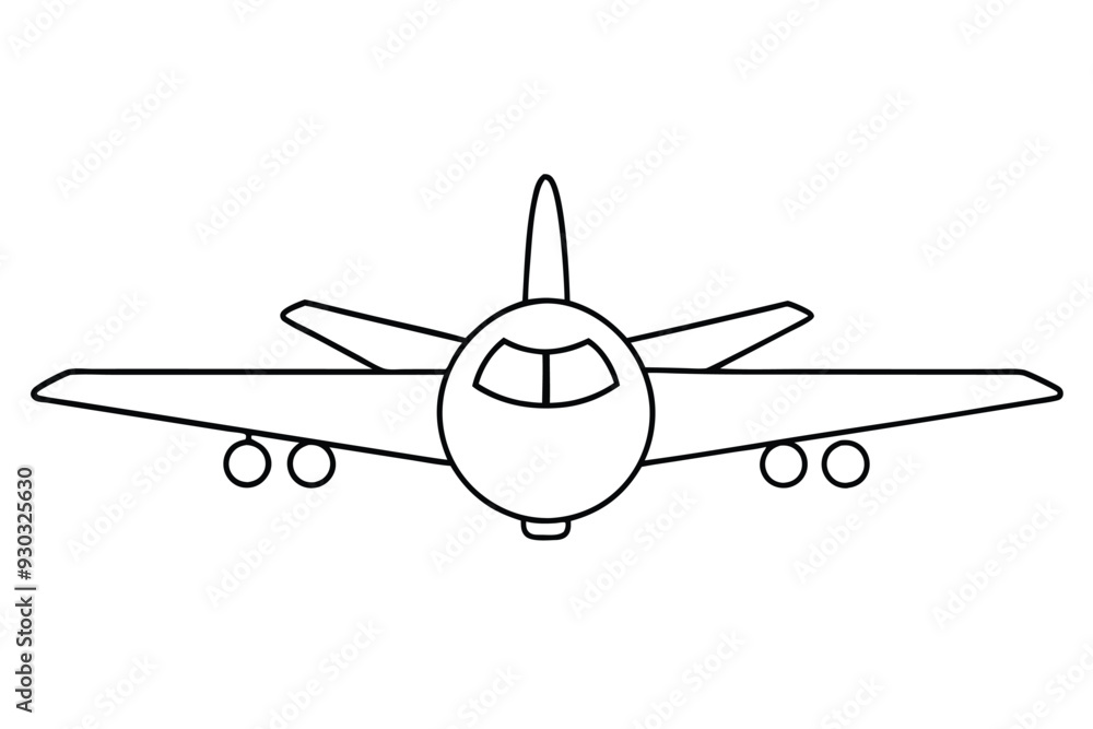 Airplane cute line art vector illustration Airplane cute line art vector illustration