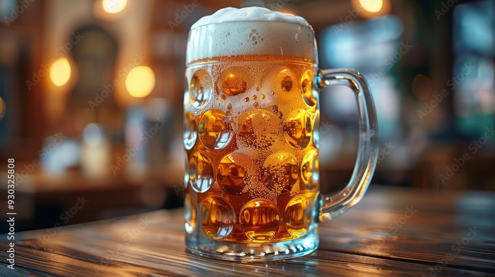 A glass and a mug of beer on a wooden table, showcasing a refreshing, frothy drink. Oktoberfest in Munich. A glass and a mug of beer on a wooden table, showcasing a refreshing, frothy drink. Oktoberfest in Munich.