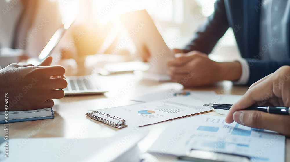 Multi-ethnic professionals planning business strategy in office Multi-ethnic professionals planning business strategy in office