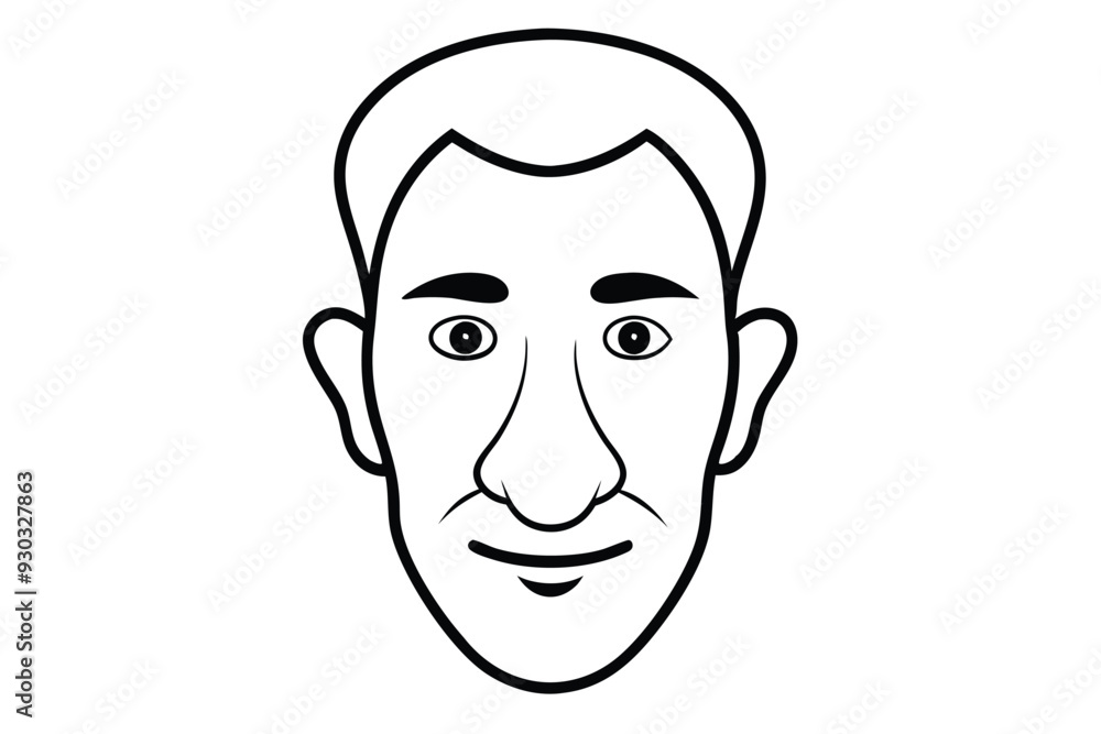 Big Nose with face line art vector illustration Big Nose with face line art vector illustration