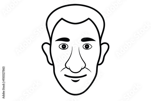 Big Nose with face line art vector illustration