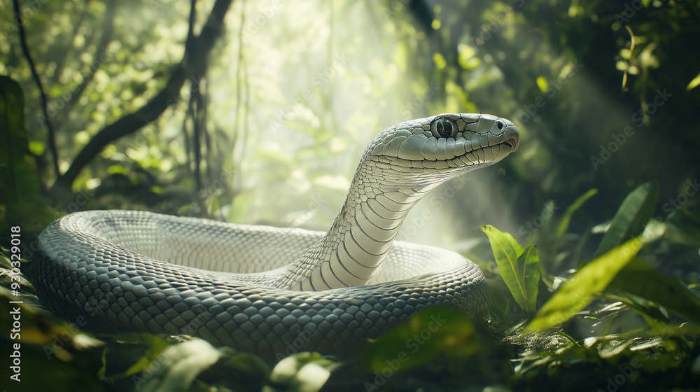 closeup of a white snake in forest closeup of a white snake in forest