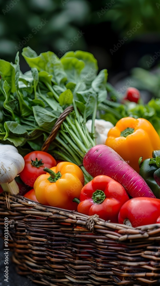 Freshly Harvested Organic Vegetables Basket Vibrant and Ready for Cooking Healthy Food Concept Freshly Harvested Organic Vegetables Basket Vibrant and Ready for Cooking Healthy Food Concept