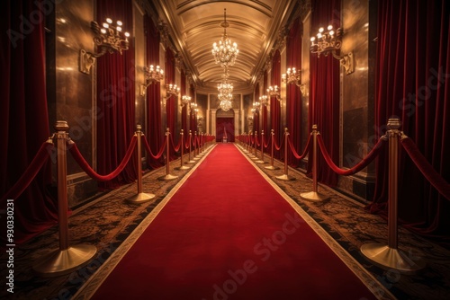 Wallpaper Mural Hallway red carpet gold architecture illuminated. Torontodigital.ca
