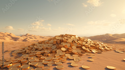 A dunes of micro gold coins of the same size