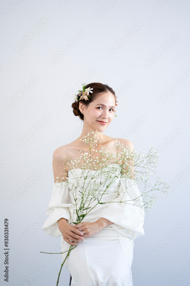 ウェディングドレスを着た花嫁