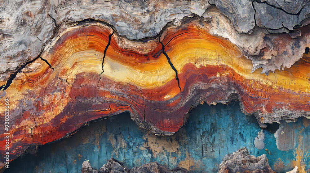 A beautiful, painterly abstract background that uses a blend of multiple colors to evoke the textures of wood on a log. A beautiful, painterly abstract background that uses a blend of multiple colors to evoke the textures of wood on a log.
