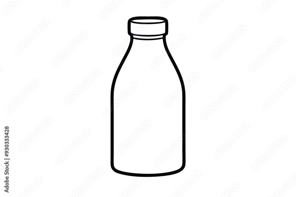 Milk bottle line art vector illustration Milk bottle line art vector illustration